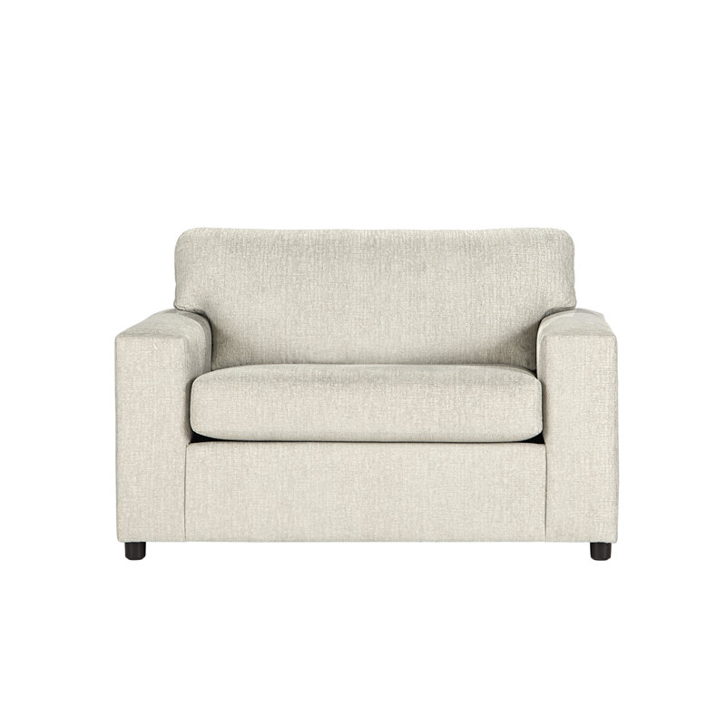 Chaise d'appoint et demi Calian, Chiffon en polyester naturel