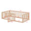 Structure de lit en bois avec clôture et porte-2082612113