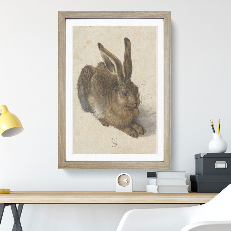 Hare by Albrecht Dürer - Framed Print, Oak Framed, 65cm H x 48cm W x 2cm D