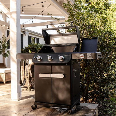 Monument Grills Mesa 3+1 Burner Gas Grill, 405 Sq. In, Clear View Lid, Cabinet , 48,000 BTU – Perfect Holiday Gift