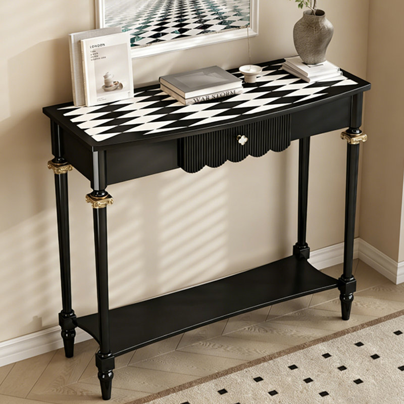 Console rétro en bois massif de style français., H 34,6 po x l 47,2 po x P 15,7
