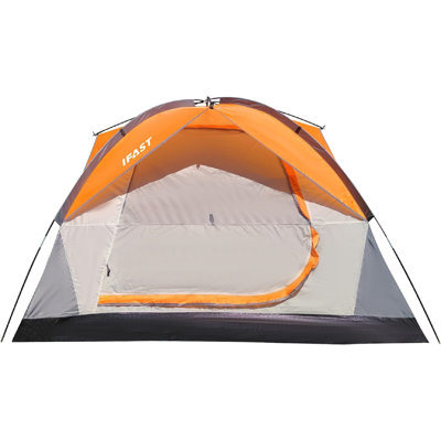 Person Family Camping Tent Portable Lightweight Waterproof Cabana Beach - Polyester - 1 Piece - Orange