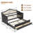 Twin Size 2 Drawers Daybed With Trundle And Upholstered Backrest-597944863