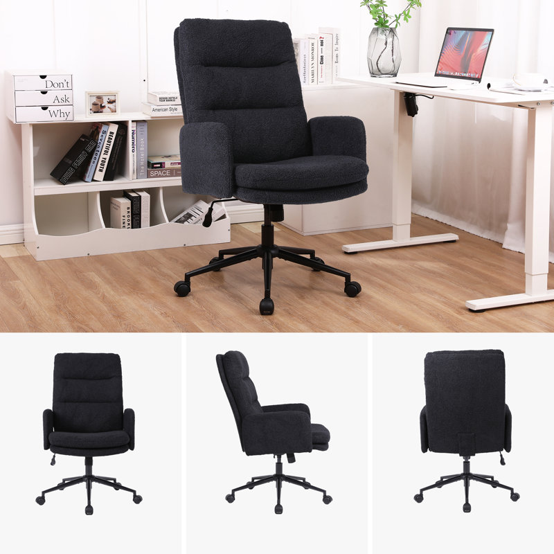 Velvet Office Chair, Black
