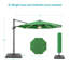 Parasol en porte-à-faux éclairé avec base à manivelle 132,3 po Shareny inclus-1221846691