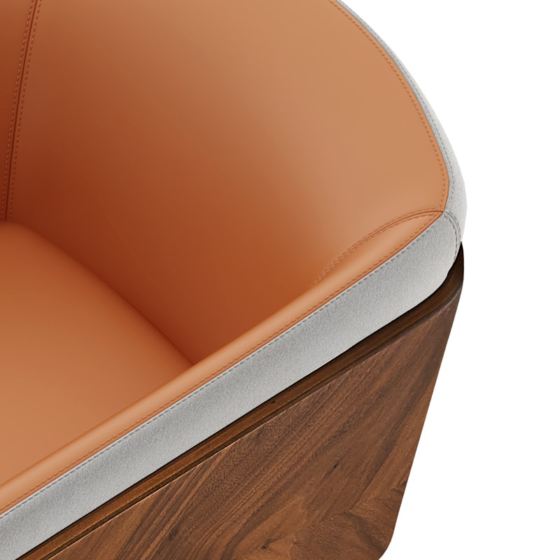 Enrico Fabric Upholstered Dining /Arm Chair, Dark Orange