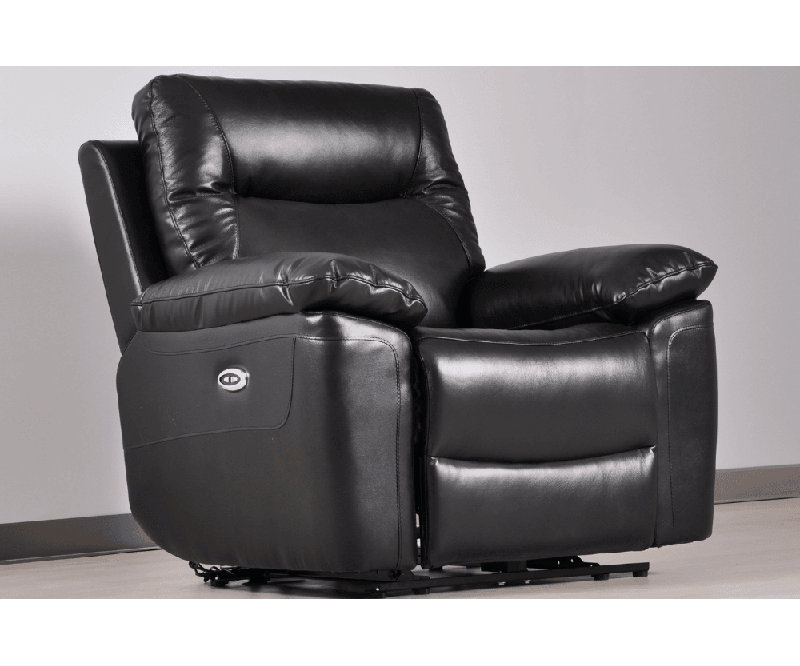 Celarian Genuine Leather Electric Power Recliner Armchair, Black