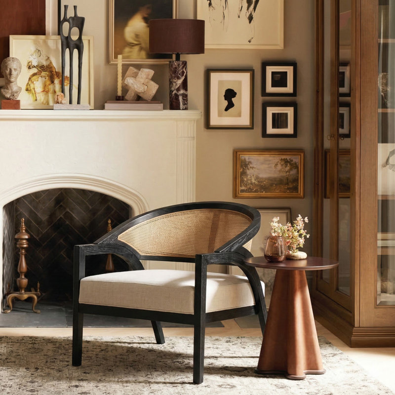 Chaise d'appoint rembourrée Cane, Line