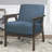 Fabric Upholstered Accent Chair 1Pc Solid Rubberwood Living Room Furniture-1416725044