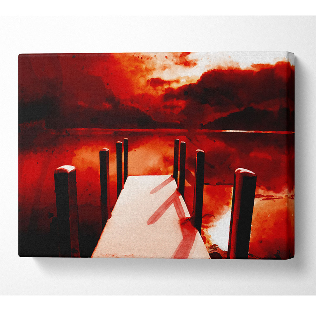 The Red Boardwalk River - Kunstdrucke auf Leinwand