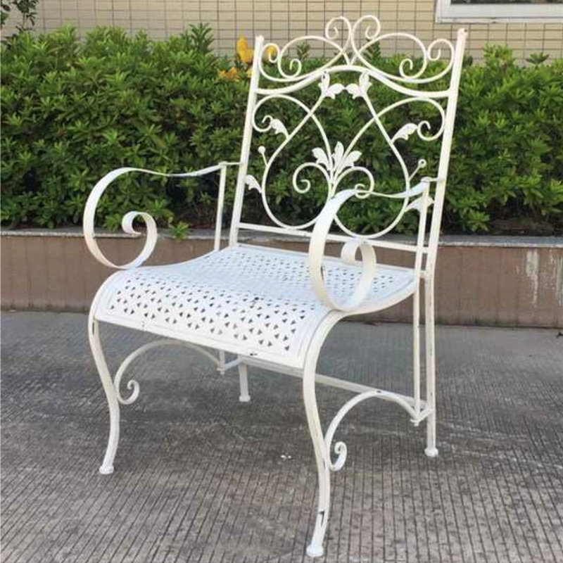 Chaise de jardin Nyquist, Blanc antique