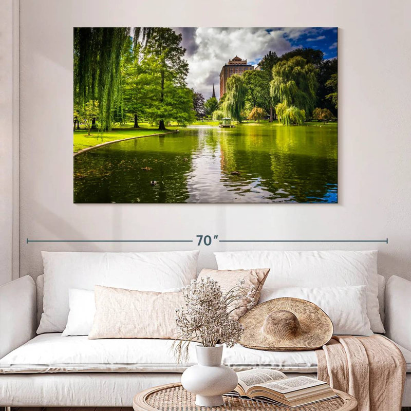 Harnek Weeping Willows By Pond, H 34 po x l 51 po