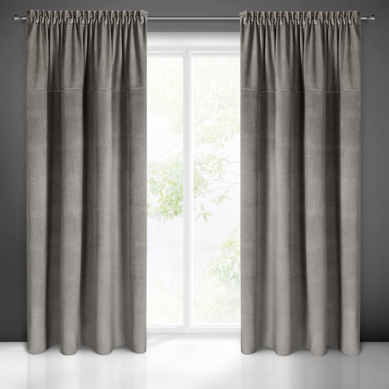 Carrie Blackout Curtain Single Panel, Dark grey
