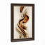 Toile murale abstraite à tourbillons métalliques tourbillonnants bronze et crème-48337284