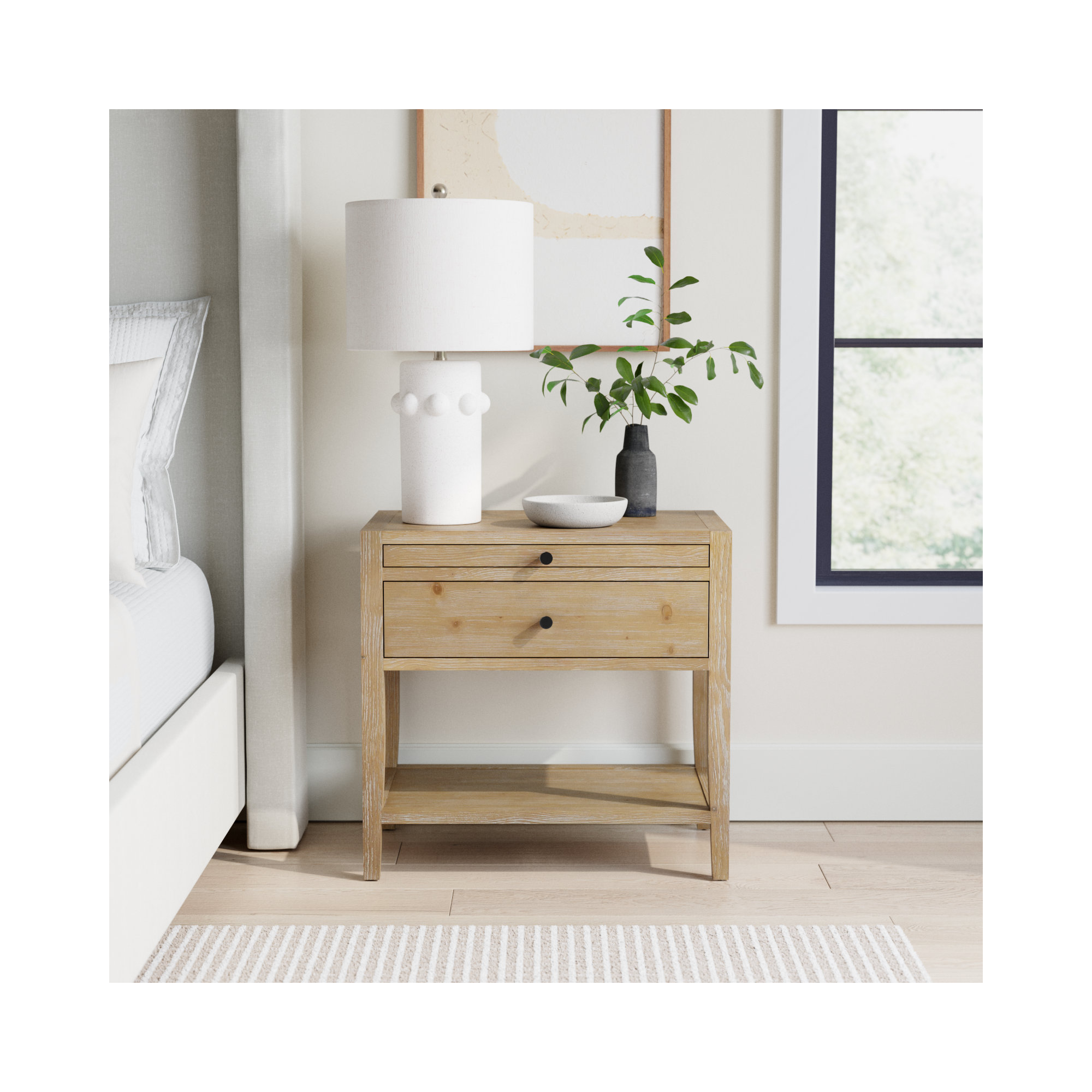 Pecor 1-Drawer 25" Nightstand, Natural