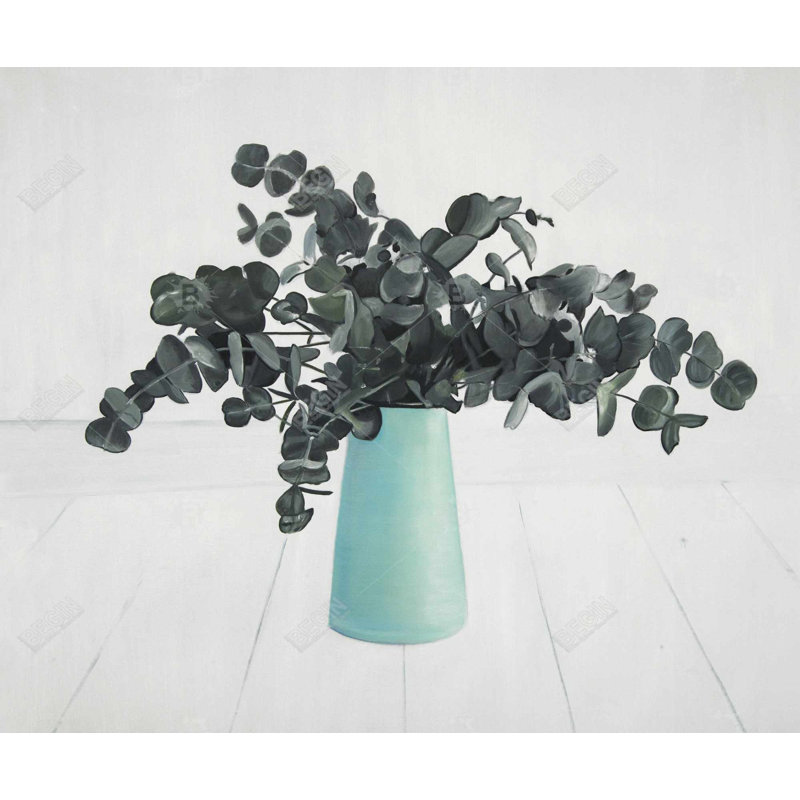 Bouquet d'eucalyptus - Toile encadrée turquoise Hygge