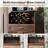 40" Sculpted Wine Cabinet With Removable Rack, Glass Holders, Drawer & Adjustable Shelf,Walnut,Carved Leaf Doors