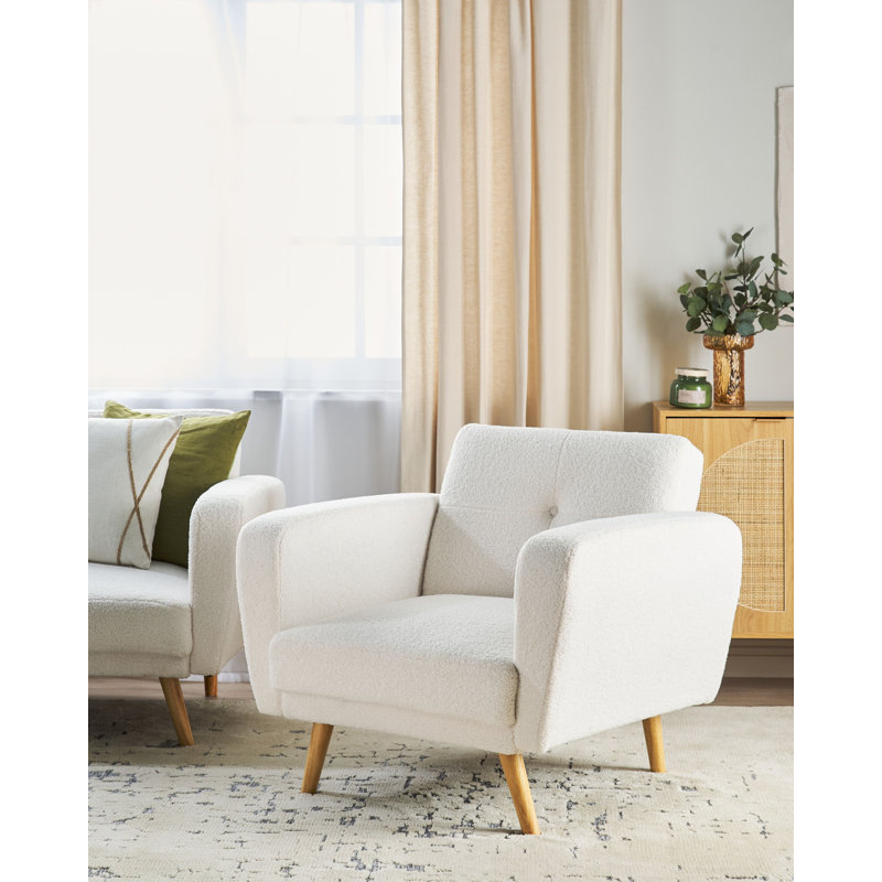 FLORLI Upholstered Accent Chair, White