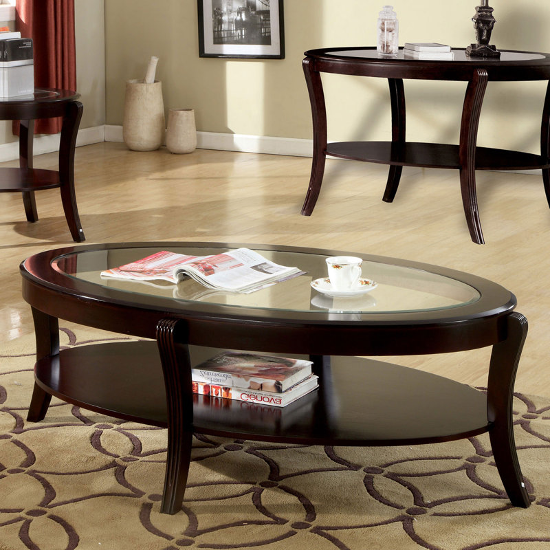 Table basse contemporaine 48,6 po, espresso