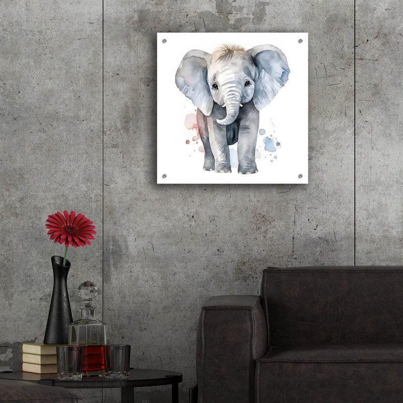 Epic Art «Baby Elephant» par Petals Prints Design, «Baby Elephant» par Petals Prints Design, H 24 po x l 24 po x P 0,2 po