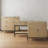 3-Drawer Wood Rattan Dresser with Metal Legs-495906040
