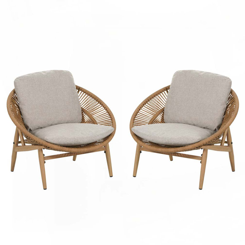 Outdoor Papasan Chair, Beige, Brown