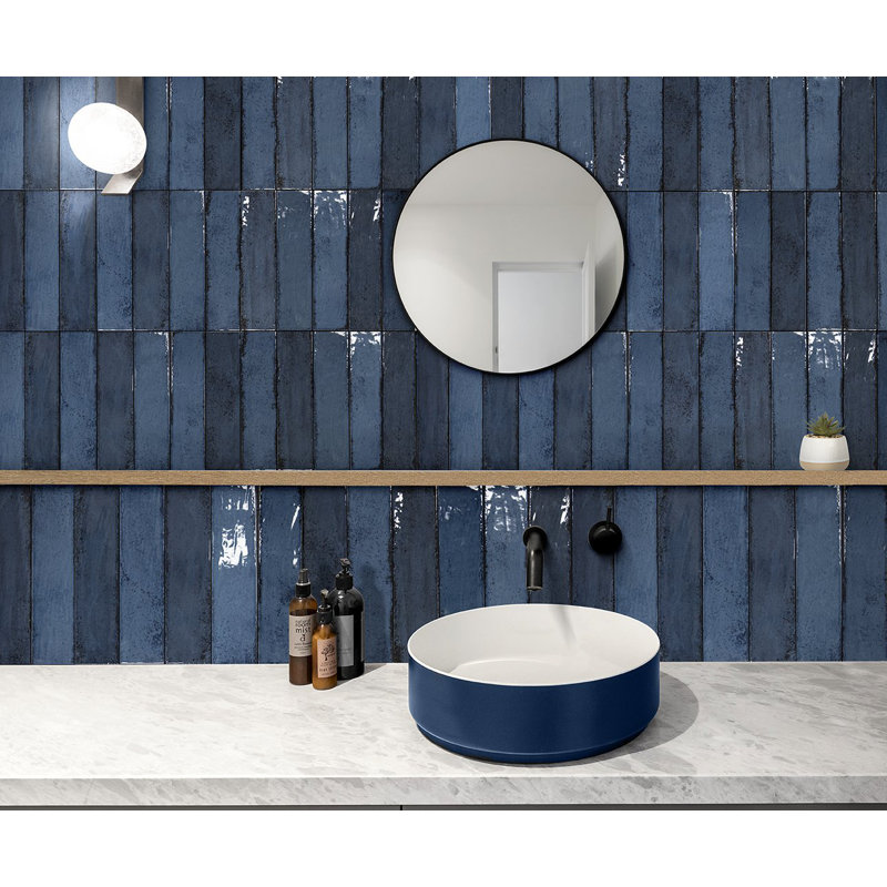 Kimpton 3" x 12" Ceramic Wall Tile, Blue