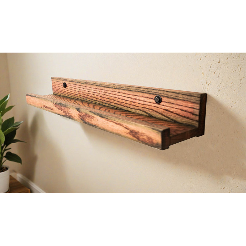 Rayne Small Solid Oak 3 Piece Lipped Shelves, 4.75" H x 34" W x 4" D