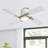 48'' Flush Mount Ceiling Fan with Light 4 Two-color Blades, Dimmable, 6-Speed Reversible DC Motor Ceiling Fan Remote, White and NAB Gold-1924749193-1924749191