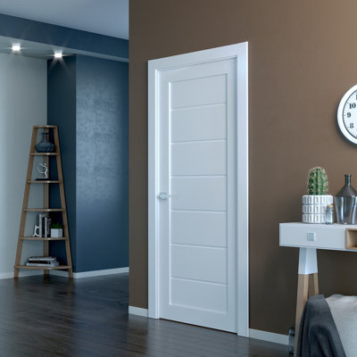 Alda DIY-Friendly Paneled Manufactured Wood Composite Prefinished Standard Single Swing Door