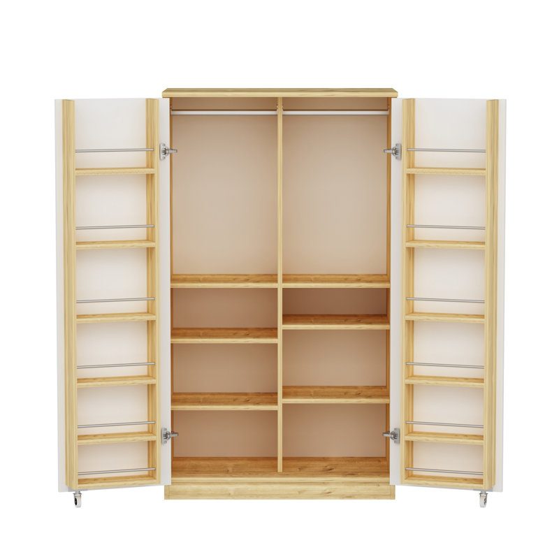Armoire polyvalente, Blanc/naturel