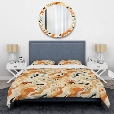 Desert Mirage Sahara Yellow II - Abstract Duvet Cover Set - Microfiber Polyester