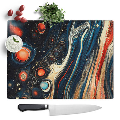 Liquid Marbling Vol.6  Glass Chopping Board