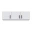 Tariah Modern top unit for wardrobes, stackable, 3 doors with black contrast handles, engineered wood, add-on for wardrobes, white, 133.2 cm W x 38.1 cm H x 54.2 cm D