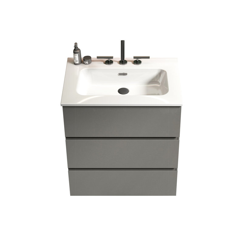 Large Gray Bathroom Cabinet - Maximize Space & Ergonomic 24" Sink Gray, Elegant, Gray, 24"