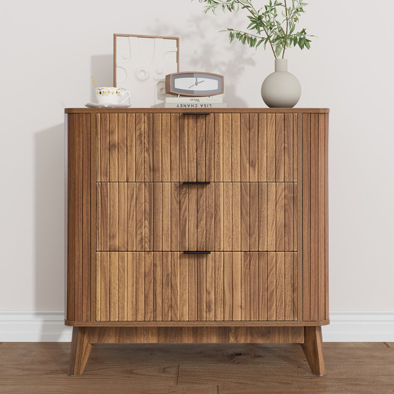 Commode 3 tiroirs 31,5 po cannelée