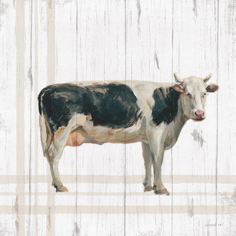 Farm Patchwork V White Wood by Danhui Nai - Wrapped Canvas Painting, 51cm H x 51cm W