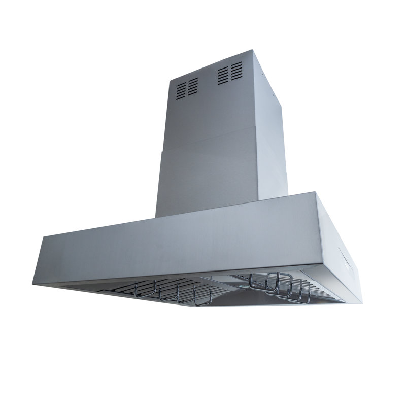 Hotte de cuisine pour îlot de cuisine PROLINE de 42 pouces, 1 100 pi³ / min, acier inoxydable, lumières DEL, commande tactile ACL, moteur de ventilateur ULTRA-SILENCIEUX, 4 vitesses, garantie de 3 ans