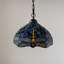 Luminaire suspendu en forme de libellule en verre coloré Tiffany DEL inclus l 12 po x P 12 po x H 60 po-1352655266