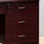 Three Locking Drawers On Metal Glides Student Desk Work Desk Modesty Panel Metal Bar Handles Mahogany Colour-1141170306