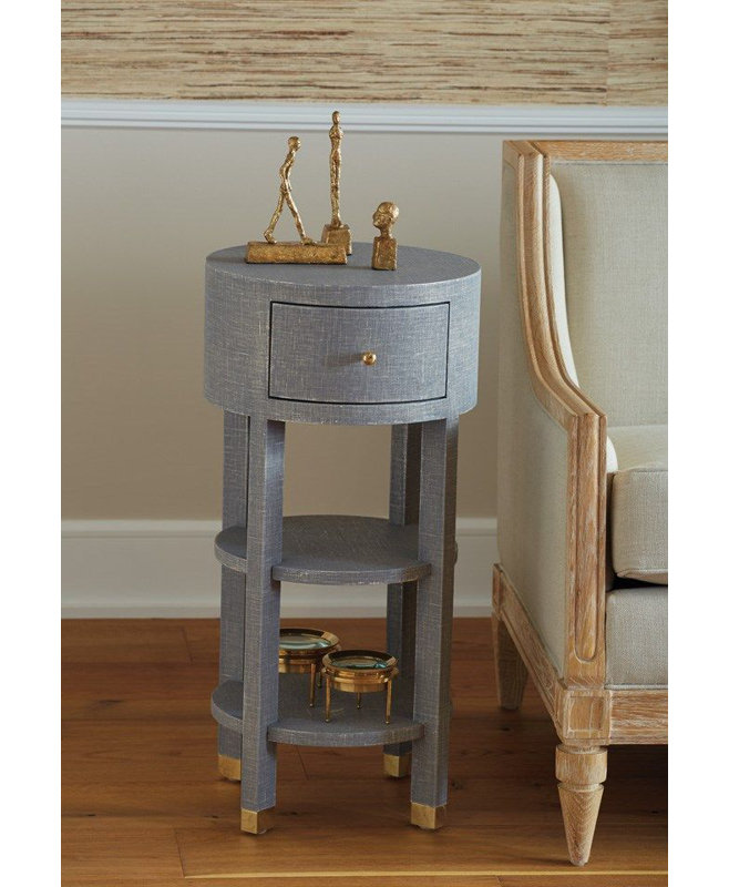 Claudette End Table, Gray, Natural