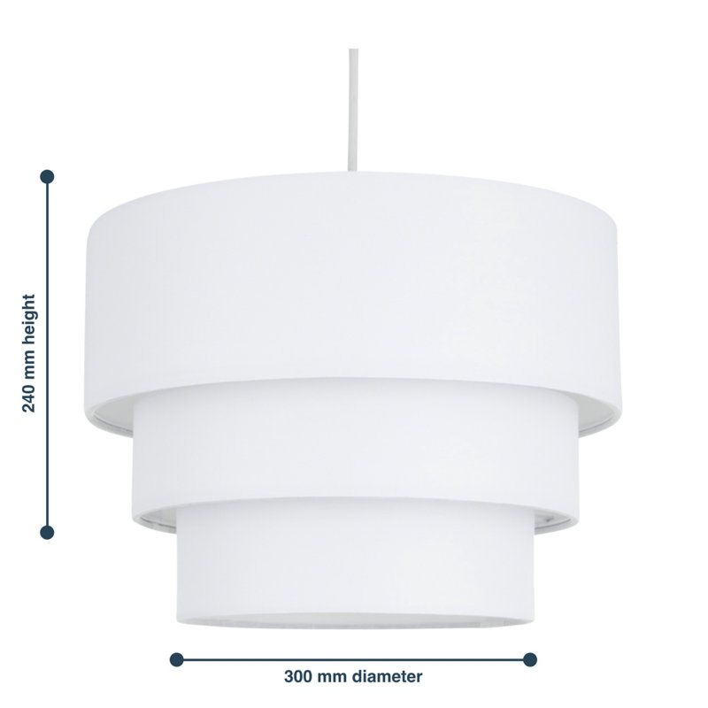 Layer 24cm H Cotton Drum Pendant Shade, White