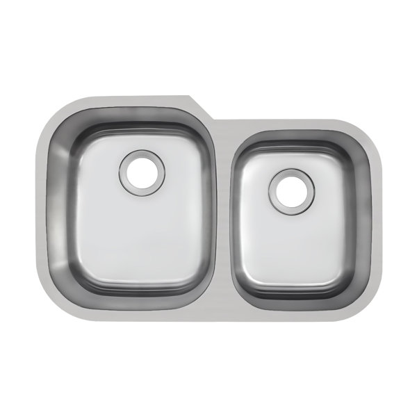 Curate Undermount Double Bowl Stainless Steel Kitchen Sink - Wayfair Canada