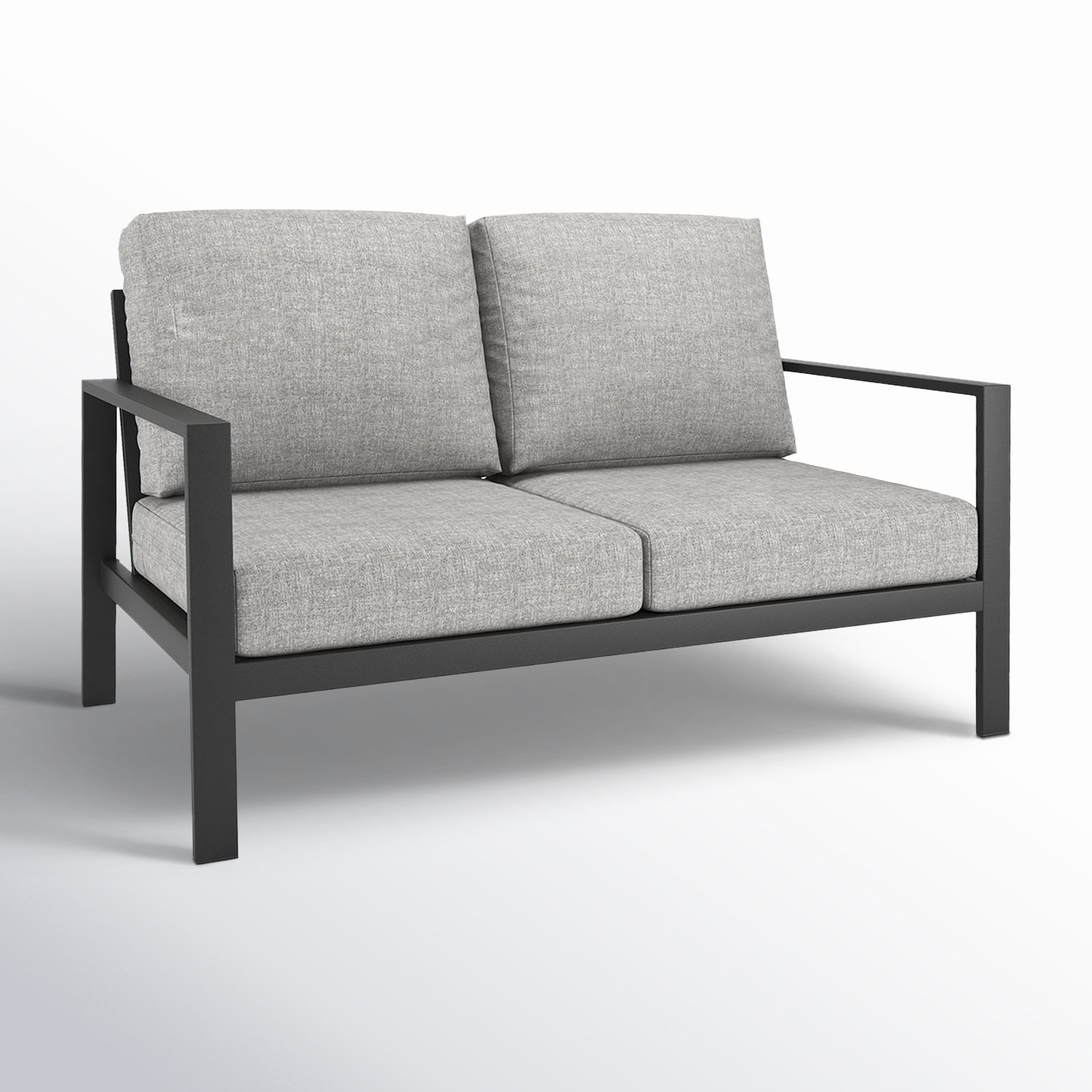 Townsend 55'' Wide Outdoor Loveseat with Sunbrella Cushions, Canvas Granite Sunbrella® Canvas, No, None