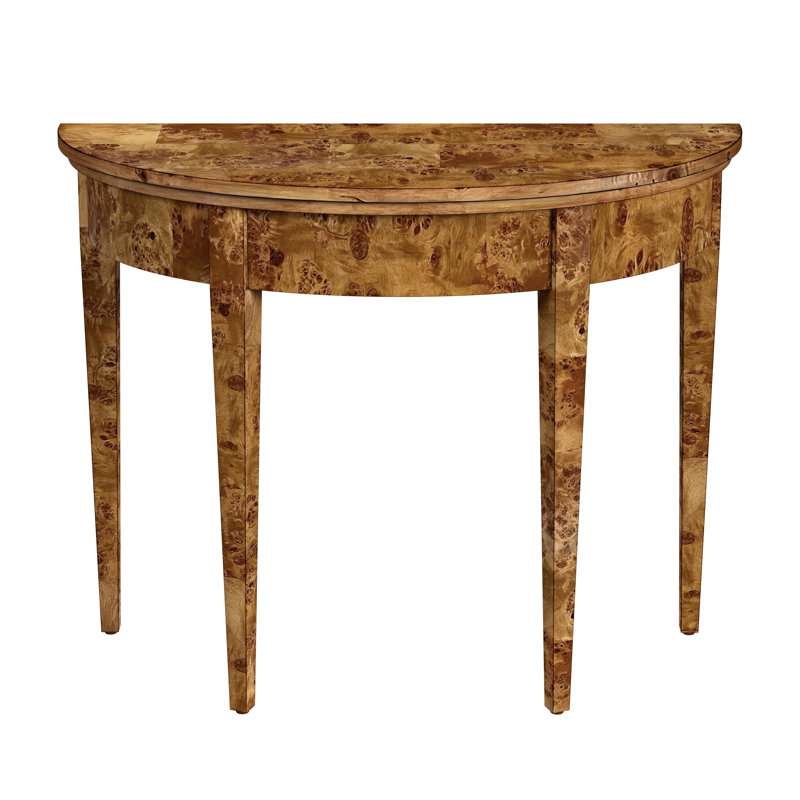 Hampton 36" Demilune Console Table, Honey Burl