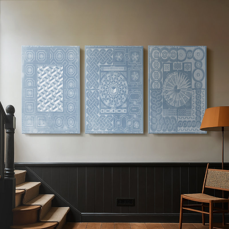 Elements for Design I - Toile tendue avec châssis sur mesure - 3 pièces, H 60 po x l 120 po