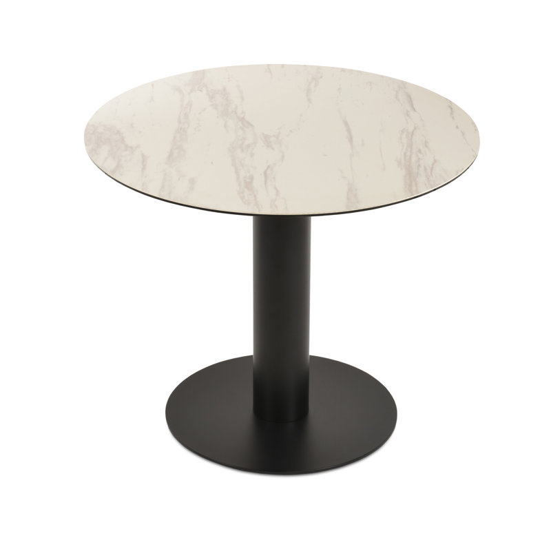 Tango Thick Post Round Ceramic Table, 29.5" H x 40" W x 40" L, White