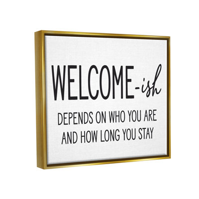 Art textuel sur toile, "Welcome-Ish"