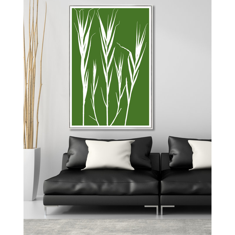 Bamboo Shoots Print, White Framed, 40" H x 26" W
