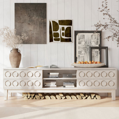 Modern Mid-Century Media Console With 4 Drawers And Cable Management, TV Console Table For Tvs Up To 75",Entertainment Center For Living Room And Offi by George Oliver